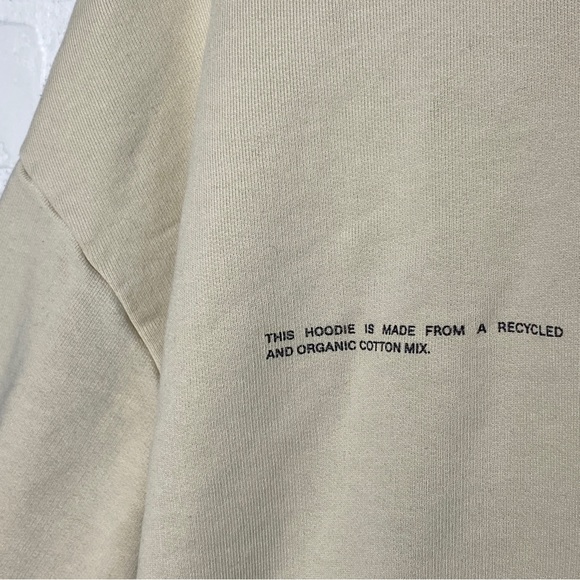 Pangaia Bone Beige Tan Pullover Organic Recycled Cotton Hoodie Size Medium - Picture 3 of 12